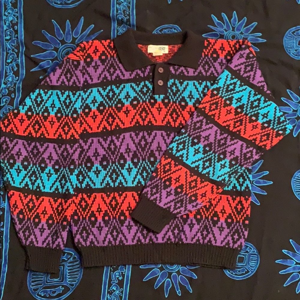 Vintage mergers men’s medium button neck sweater